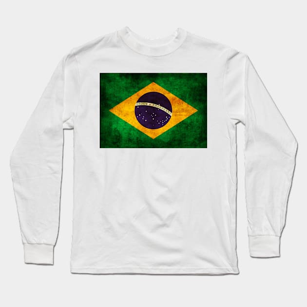 Brasil Flag Long Sleeve T-Shirt by Historia